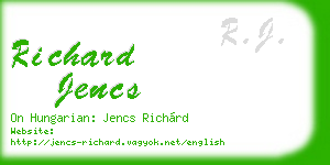 richard jencs business card
